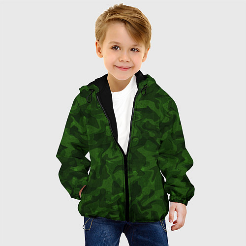 Детская куртка Хаки камуфляж / 3D-Черный – фото 4