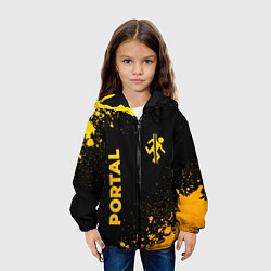 Куртка с капюшоном детская Portal - gold gradient: надпись, символ, цвет: 3D-черный — фото 2
