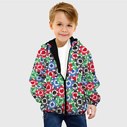 Куртка с капюшоном детская Фишки, Ставки, Покер, цвет: 3D-черный — фото 2