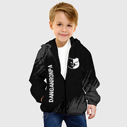 Куртка с капюшоном детская Danganronpa glitch на темном фоне: надпись, символ, цвет: 3D-черный — фото 2