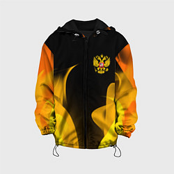 Куртка с капюшоном детская Russian style fire, цвет: 3D-черный