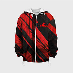 Куртка с капюшоном детская CS GO black and red, цвет: 3D-белый