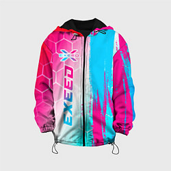 Куртка с капюшоном детская Exeed neon gradient style: по-вертикали, цвет: 3D-черный