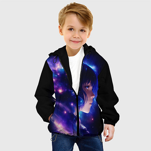 Детская куртка Космическая женщина / 3D-Черный – фото 4