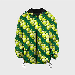 Куртка с капюшоном детская Большой теннис - мячики, цвет: 3D-черный