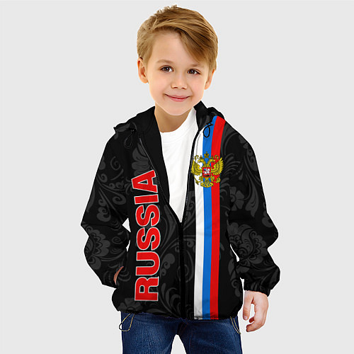 Детская куртка Russia black style / 3D-Черный – фото 4