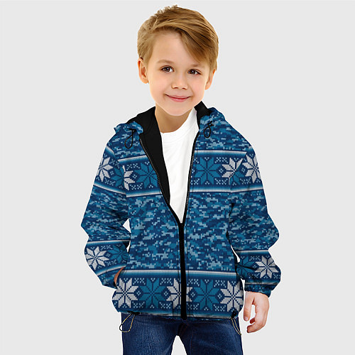 Детская куртка Камуфляжный свитер - алатырь / 3D-Черный – фото 4