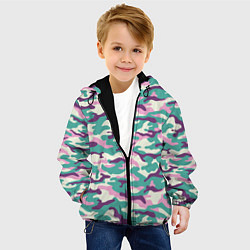 Куртка с капюшоном детская Камуфляж модный, цвет: 3D-черный — фото 2