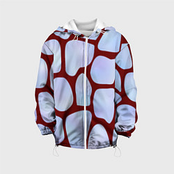 Куртка с капюшоном детская Клеточная ткань, цвет: 3D-белый