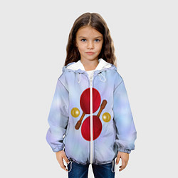 Куртка с капюшоном детская Теннисный дизайн, цвет: 3D-белый — фото 2