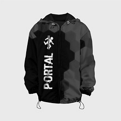 Куртка с капюшоном детская Portal glitch на темном фоне: по-вертикали, цвет: 3D-черный