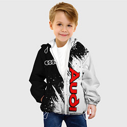 Куртка с капюшоном детская Ауди - белые потертости, цвет: 3D-белый — фото 2