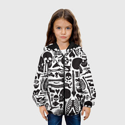 Куртка с капюшоном детская Human osteology, цвет: 3D-черный — фото 2
