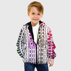 Куртка с капюшоном детская Дырявая абстракция, цвет: 3D-черный — фото 2