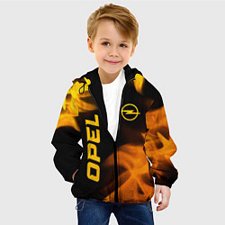 Куртка с капюшоном детская Opel - gold gradient: надпись, символ, цвет: 3D-черный — фото 2