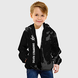 Куртка с капюшоном детская Death Stranding glitch на темном фоне: по-вертикал, цвет: 3D-черный — фото 2