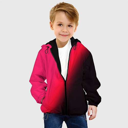 Детская куртка Градиент ярко-розовый / 3D-Черный – фото 4