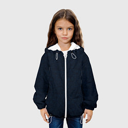 Куртка с капюшоном детская Абстракция тёмно-синий ажурный, цвет: 3D-белый — фото 2