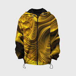 Куртка с капюшоном детская Объемная желтая текстура, цвет: 3D-черный