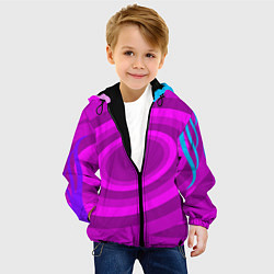 Куртка с капюшоном детская Розовые овалы, цвет: 3D-черный — фото 2