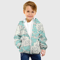 Куртка с капюшоном детская Fly clouds, цвет: 3D-белый — фото 2