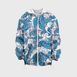 Куртка с капюшоном детская Sea waves, цвет: 3D-белый