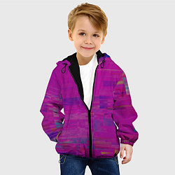 Куртка с капюшоном детская Фиолетово византийский глитч, цвет: 3D-черный — фото 2