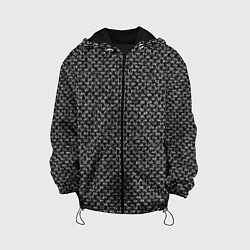 Куртка с капюшоном детская Черно-белый абстрактный мелкий узор, цвет: 3D-черный