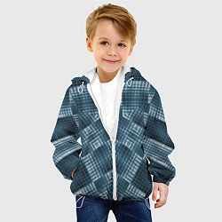 Куртка с капюшоном детская Геометрические фигуры в темных цветах, цвет: 3D-белый — фото 2