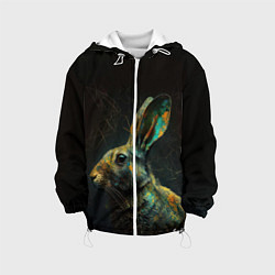 Куртка с капюшоном детская Магический кролик, цвет: 3D-белый