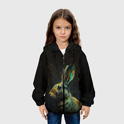 Куртка с капюшоном детская Магический кролик, цвет: 3D-черный — фото 2
