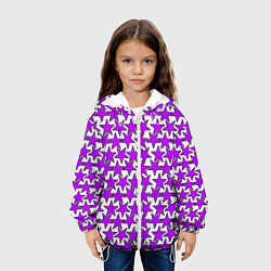 Куртка с капюшоном детская Ретро звёзды фиолетовые, цвет: 3D-белый — фото 2