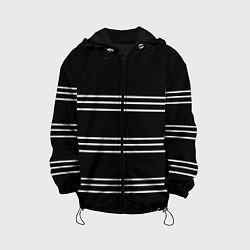 Куртка с капюшоном детская Полосы чёрный, цвет: 3D-черный