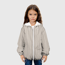 Куртка с капюшоном детская Вертикальные полосы бежевый, цвет: 3D-белый — фото 2