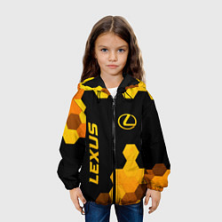 Куртка с капюшоном детская Lexus - gold gradient: надпись, символ, цвет: 3D-черный — фото 2