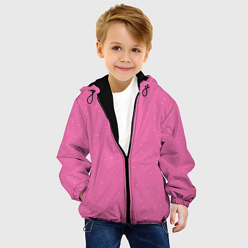 Детская куртка Нежный розовый кружочки / 3D-Черный – фото 4