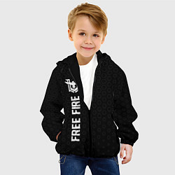Куртка с капюшоном детская Free Fire glitch на темном фоне: по-вертикали, цвет: 3D-черный — фото 2