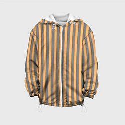 Куртка с капюшоном детская Полосатый серый и желтый, цвет: 3D-белый