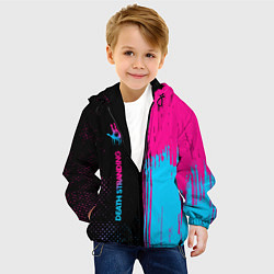 Куртка с капюшоном детская Death Stranding - neon gradient: по-вертикали, цвет: 3D-черный — фото 2