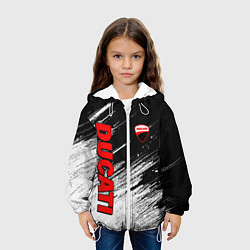 Куртка с капюшоном детская Ducati - потертости краски, цвет: 3D-белый — фото 2