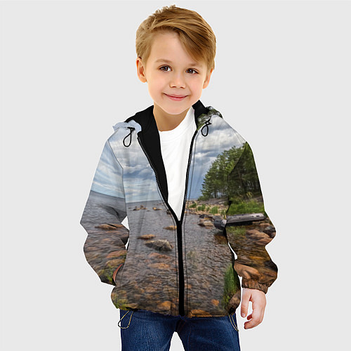 Детская куртка Лодка на Ладоге / 3D-Черный – фото 4