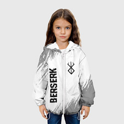 Куртка с капюшоном детская Berserk glitch на светлом фоне: надпись, символ, цвет: 3D-белый — фото 2