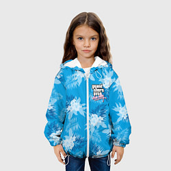 Куртка с капюшоном детская Цветочный паттерн - GTA vice city, цвет: 3D-белый — фото 2