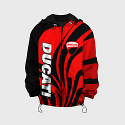Куртка с капюшоном детская Ducati - red stripes, цвет: 3D-черный