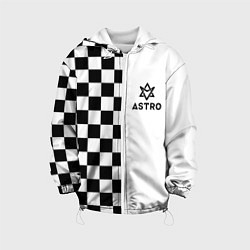 Куртка с капюшоном детская Астро шахматка, цвет: 3D-белый