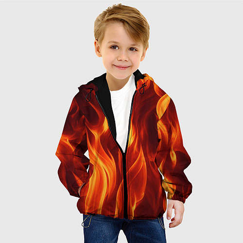 Детская куртка Пламя огня / 3D-Черный – фото 4