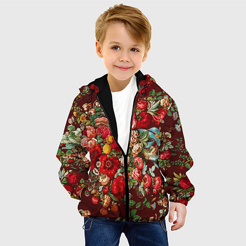 Детская куртка Платок цветочный узор / 3D-Черный – фото 4