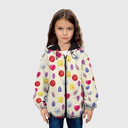 Куртка с капюшоном детская Минералы и кристаллы, цвет: 3D-черный — фото 2