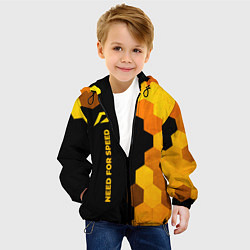 Куртка с капюшоном детская Need for Speed - gold gradient: по-вертикали, цвет: 3D-черный — фото 2
