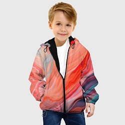 Куртка с капюшоном детская Текучий принт от нейросети, цвет: 3D-черный — фото 2